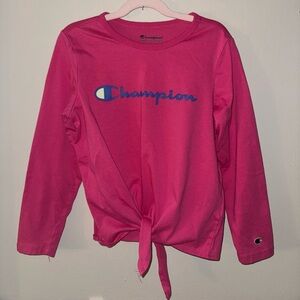 Champion, girls pink long sleeve graphic top, size small